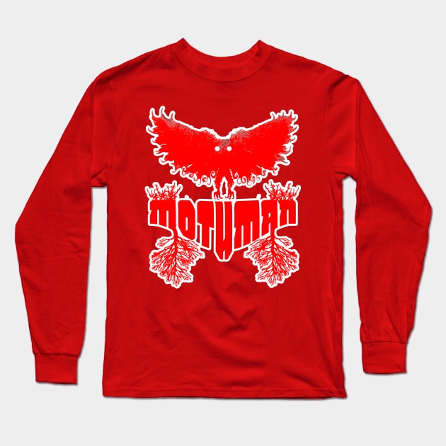 Mothman West Virginia Wing Humanoid Moth Retro Vintage  Red Long Sleeve T-Shirt by National Cryptid Society